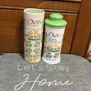 Vintage Jovan Modern Flowers Powdered Bubble Bath and Perfumed Talc.